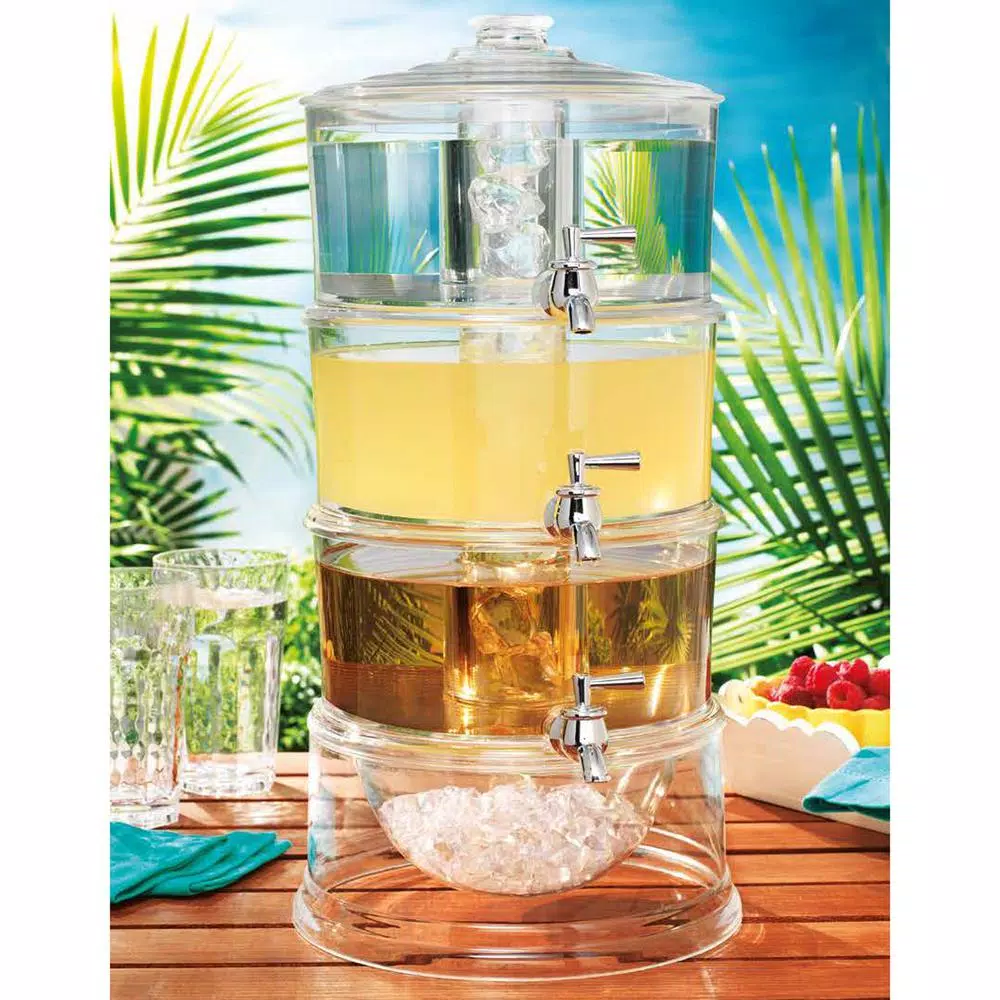 Home Essentials and Beyond 1 Gallon Glass Beverage Dispenser with Removable Lid