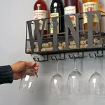 Southern Homewares WINE Wall Mounted Metal Wine Rack and Glass Holder thumbnail 7