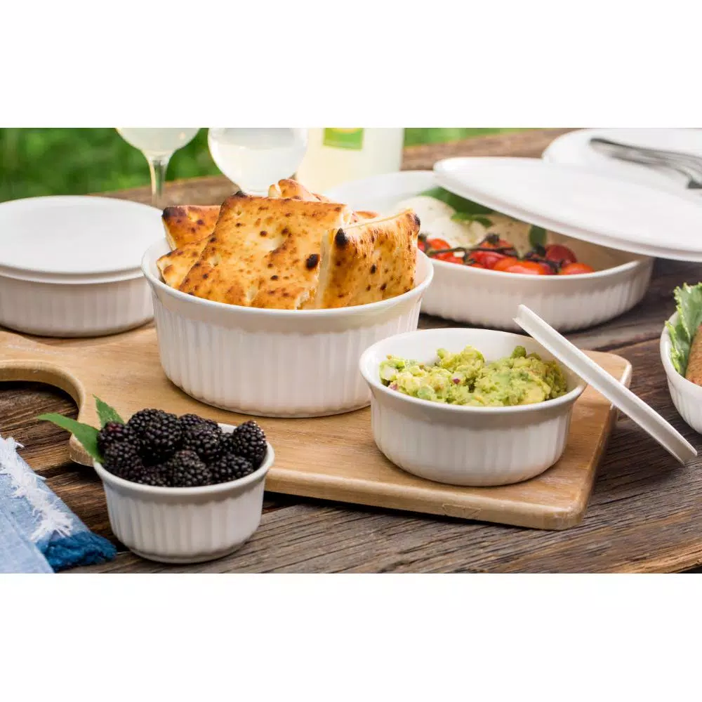 Corningware French White 10-Piece Ceramic Bakeware Set with Lids