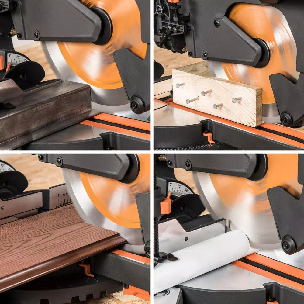 Evolution Power Tools Evolution R255SMS+ 10 in. 15 Amp Sliding Compound Miter Saw with Multi-Material Blade