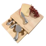 Classic Cuisine 5-Piece Wooden Cheese Board Set with Stainless Steel Tools thumbnail 2