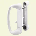 Prime-Line White Diecast Sliding Glass Door Handle Set, 3-15/16 in. Center Spacing, Mortise/Hook Style thumbnail 1