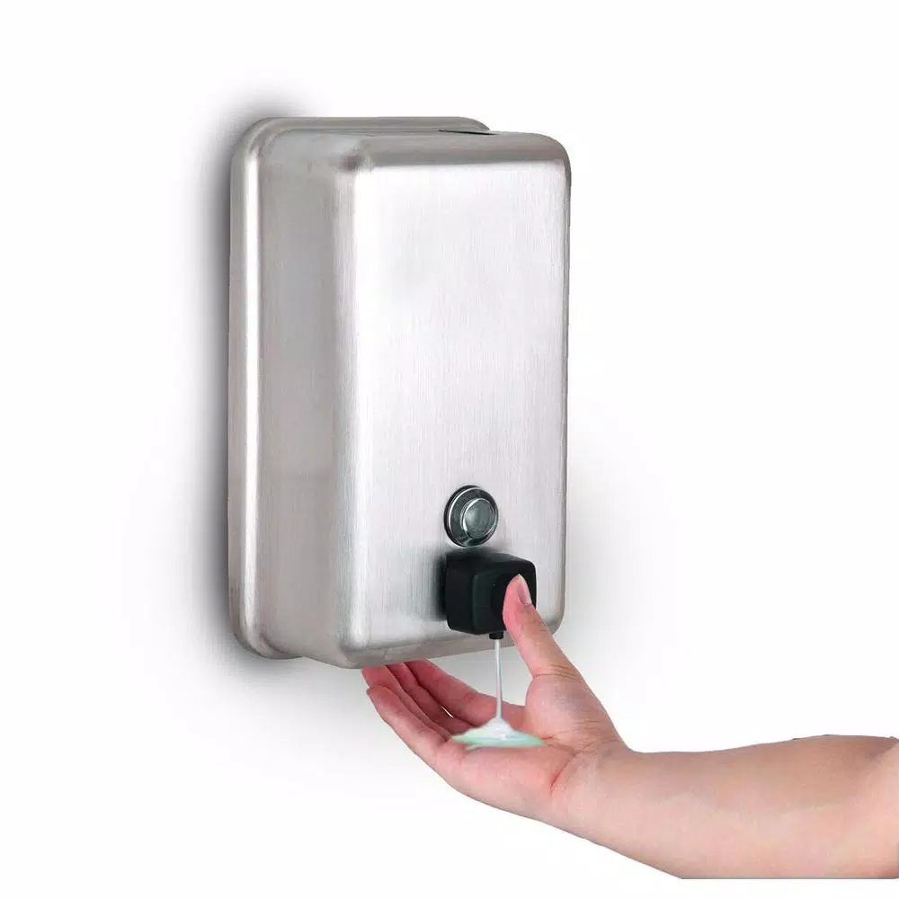Alpine Industries Alpine 1200ml Stainless Steel Manual Liquid Soap Dispenser - Surface Mount