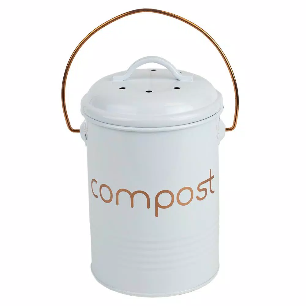 Home Basics Grove Collection Metal Compost Bin with Handle