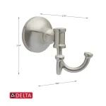 Delta Chamberlain Brushed Nickel Towel Hook with SpotShield Technology thumbnail 7