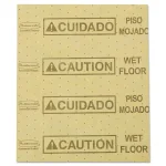 Rubbermaid Commercial Over-the-Spill Caution Wet Floor Pads, Yellow, 16.5 x 20 in. (22 Sheets) thumbnail 1