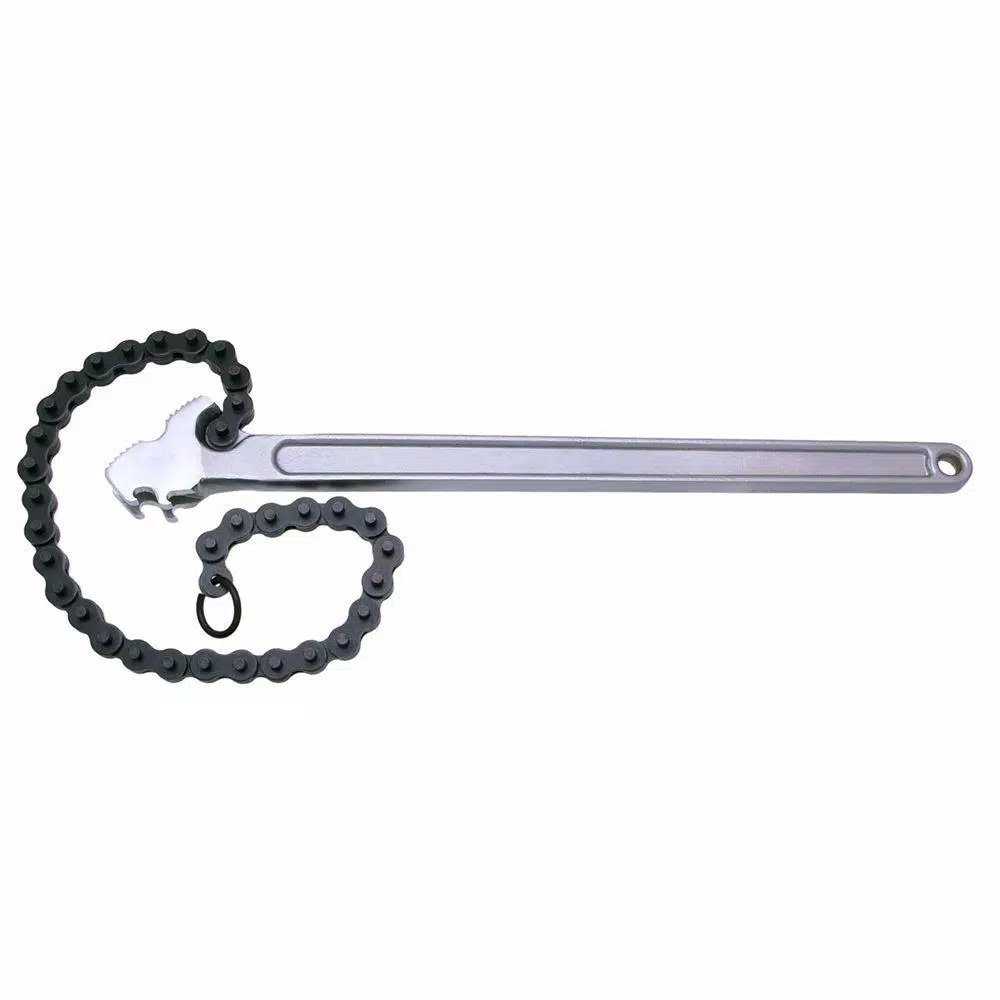 Crescent 15 in. Chain Wrench, Satin Chrome Finish, 4 in. Max Pipe Size