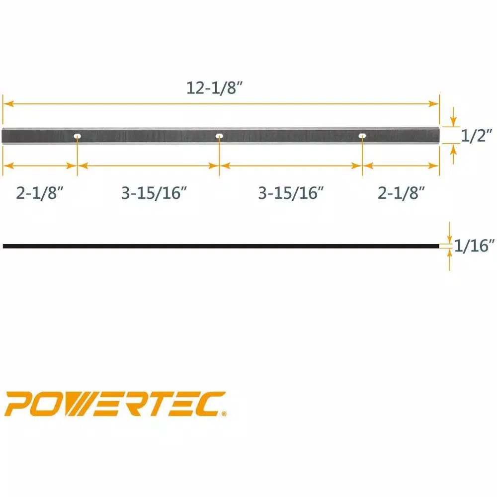 POWERTEC 12 in. High-Speed Steel Planer Knives, Set of 2