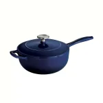 Tramontina Gourmet 3 Qt. Enameled Cast Iron Saucier with Lid, Gradated Cobalt Blue thumbnail 3