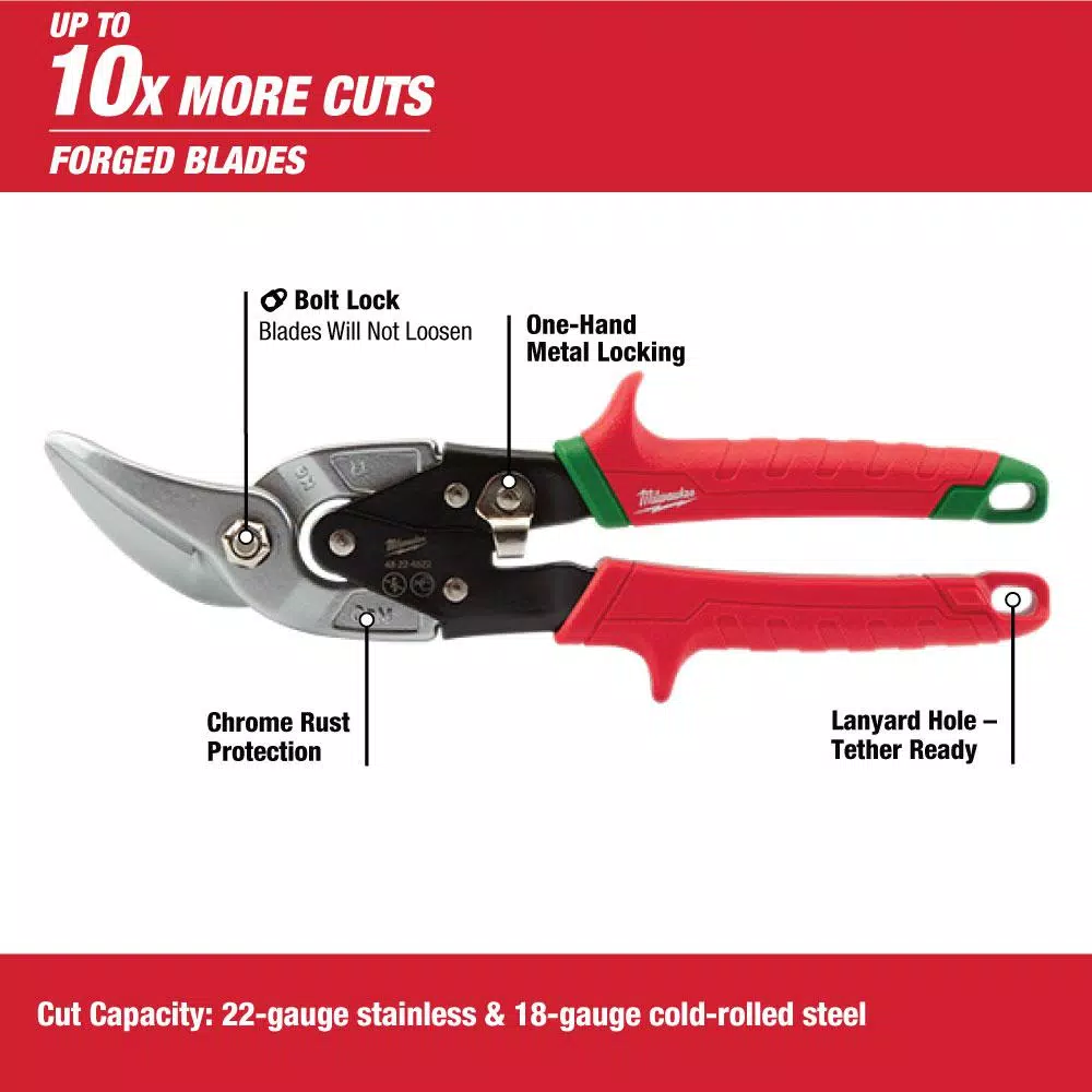 Milwaukee Offset Aviation Snips 2-Pack, Left and Right Handed Set