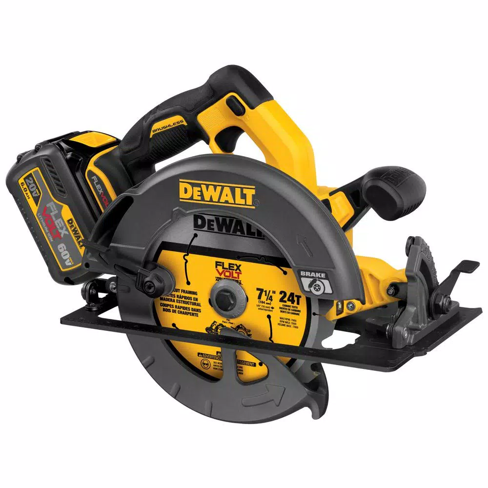 DEWALT 60V MAX FLEXVOLT 7-1/4 in. Brushless Circular Saw Combo Kit with 6.0Ah Battery & Bonus Recip Saw