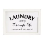 3R Studios Laundry Sorting Through Life One Load at a Time Wood Sign - White Decorative Wall Decor thumbnail 1
