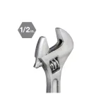 TEKTON 4 in. Adjustable Wrench, Carbon Steel with Satin Chrome Finish thumbnail 5