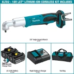 Makita 18V LXT Cordless 3/8 in. Angle Impact Wrench Kit with 2 Batteries and Charger thumbnail 2