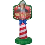 Gemmy 5 ft. Airblown Inflatable Penguin with Santa Hat and Green Scarf Outdoor Holiday Decoration thumbnail 2