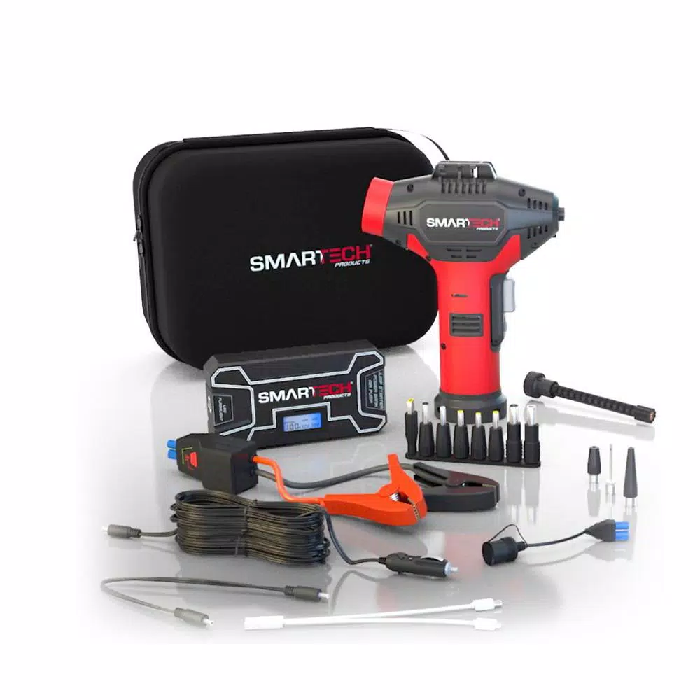 Smartech Products Smartech TECH-5000P 6-in-1 Vehicle Jump Starter, 12000mAh Power Bank, and 150 PSI Air Compressor Kit