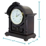 Bedford Clock Collection Classic Wooden Mantel Clock with 4 Chime Modes and Roman Numeral Dial thumbnail 3