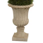 Nearly Natural 5 Ft. Double Pond Cypress Artificial Spiral Topiary Tree in Sand-Colored Urn, UV Resistant thumbnail 3