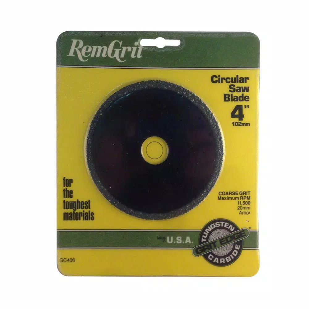 RemGrit 4 in. Carbide Grit Circular Saw Blade, 25/32 in. Arbor, Coarse Grit
