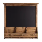 Kate and Laurel Stallard Rustic Brown Multi-Function Chalkboard Memo Board with Hooks and Pockets thumbnail 1