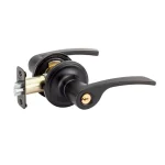 Copper Creek Scandinavian Kash Black Keyed Entry Door Lever, Modern Zinc Hardware thumbnail 1