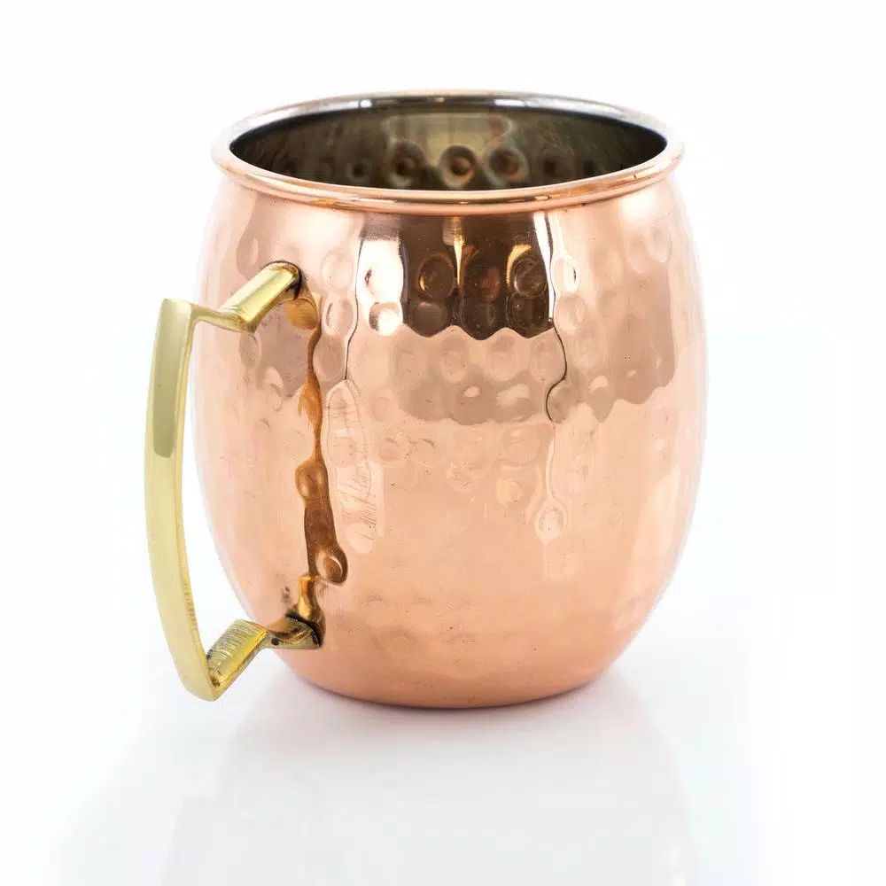 Gibson Elite 18 oz. Hammered Brass Copper Mule Mugs, 8-Piece Set