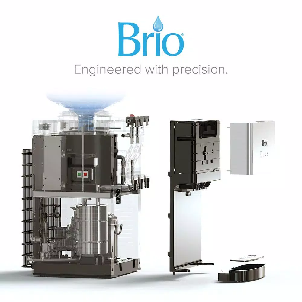 Brio Top Loading Countertop Water Cooler Dispenser with Hot, Cold & Room Temperature Water, Stainless Steel