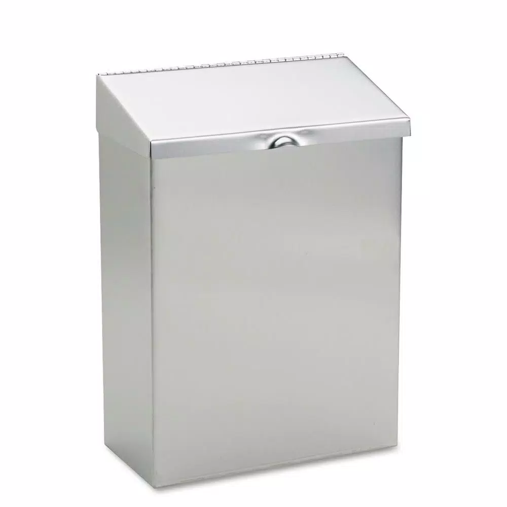 HOSPECO Stainless Steel Wall Mount Sanitary Napkin Receptacle, 8 x 4 x 11 in.