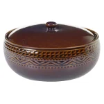 Certified International Aztec 88 oz. Stoneware Bean Pot with Lid thumbnail 1