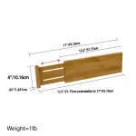 Unbranded Natural Bamboo Drawer Organizer Divider - 12.5 in. x 4 in. Tension Spring Partition thumbnail 4