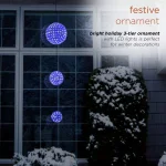 Alpine Corporation 37 in. 3-Tier Hanging Christmas Ornament with 350 Blue and White Chasing LED Lights thumbnail 7