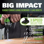 Greenworks 24V Cordless Brushless Impact Driver, 1/4 in. Hex, Tool Only thumbnail 8