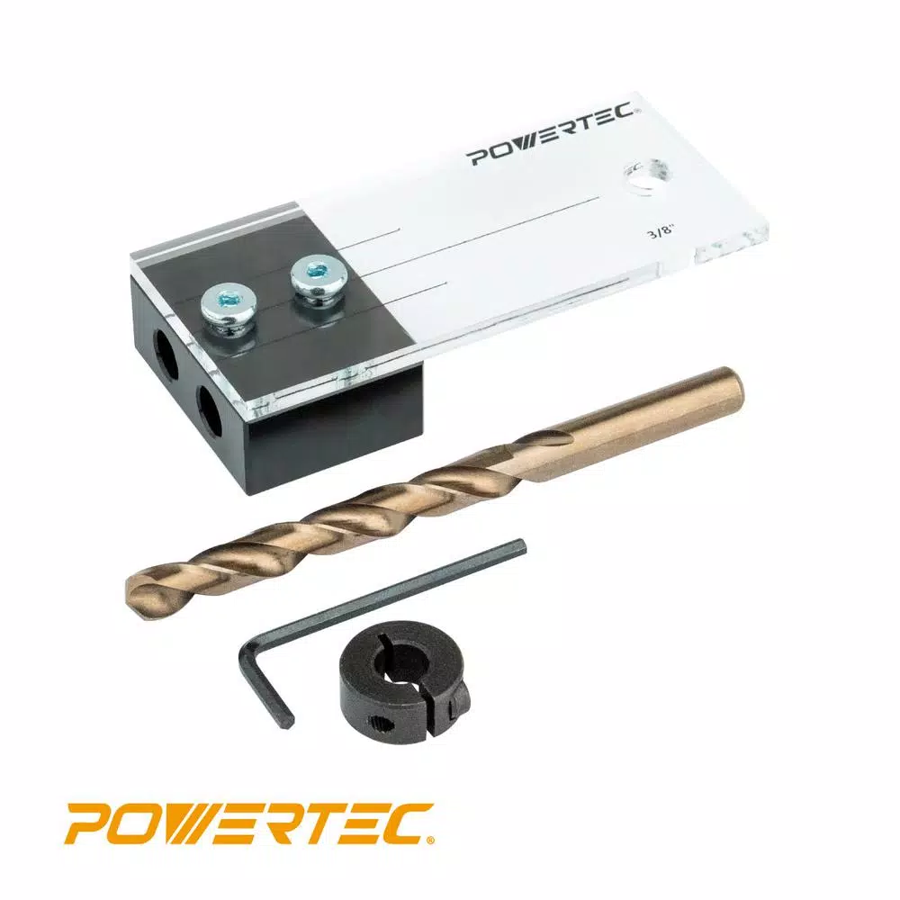 POWERTEC Ultimate Doweling Jig Kit with Cobalt Drill Bits and Hardshell Case