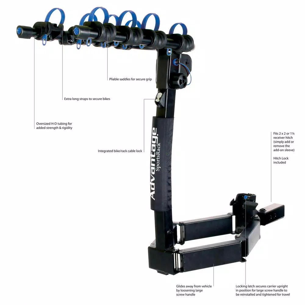 Advantage SportsRack Advantage Sports glideAWAY Elite 4-Bike Hitch Rack - Swing Away Design