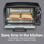 Proctor Silex 31118 4-Slice Toaster Oven Broiler, 1000W, Black thumbnail 3