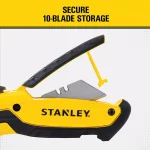Stanley Retractable Utility Knife with 10 Bonus Steel Blades and Integrated Storage thumbnail 5
