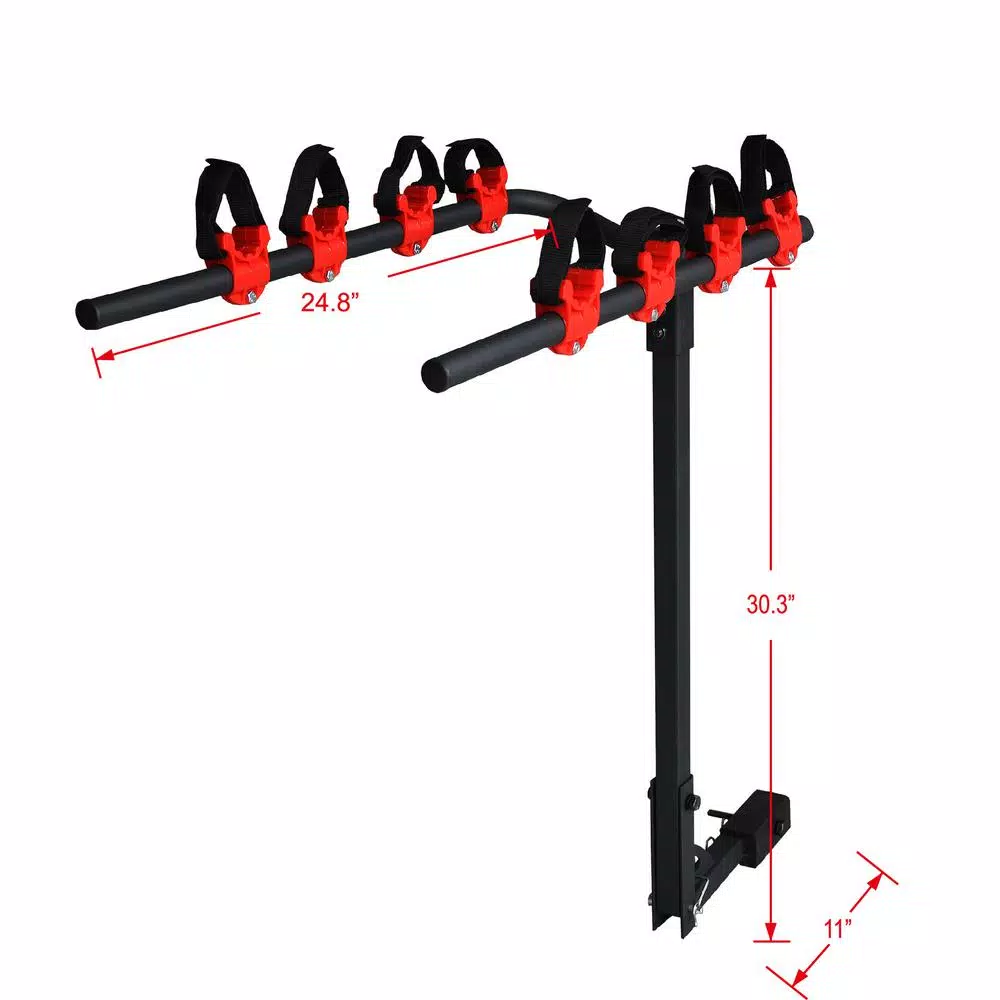 Max Load 4-Bike Universal Hitch Mount Bike Carrier with Integrated Stable Cradles
