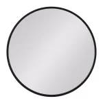 Kate and Laurel Black Contemporary Round Wood Framed Accent Mirror, 25.59 in. thumbnail 2