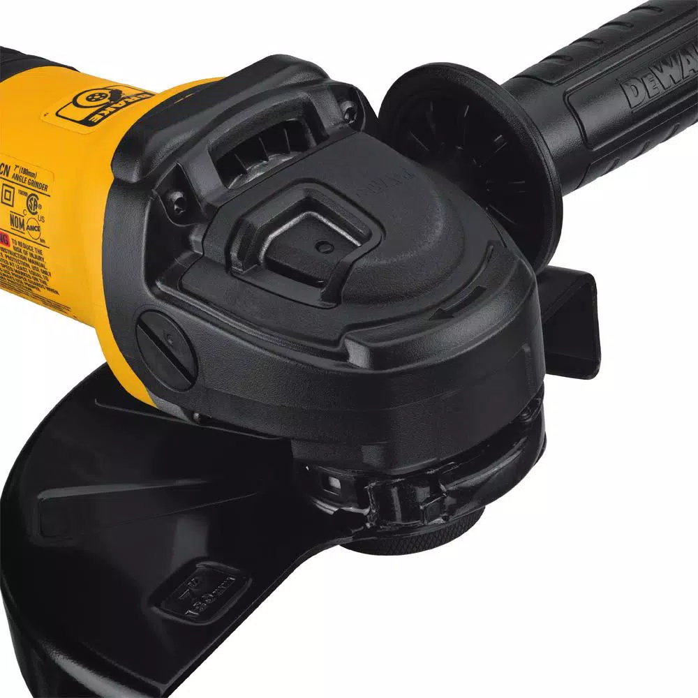 DEWALT 13-Amp 7 in. Brushless Corded Angle Grinder with Kickback Brake and Rat Tail Grip