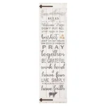 Pinnacle Patton Wall Decor Farmhouse Rules Rustic White Wood Plank Barn Door Sign, 47.5 x 13.5 in. thumbnail 2
