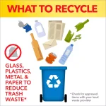 Glad 13 Gallon Tall Kitchen Clear Drawstring Recycling Bags, 45 Count thumbnail 7