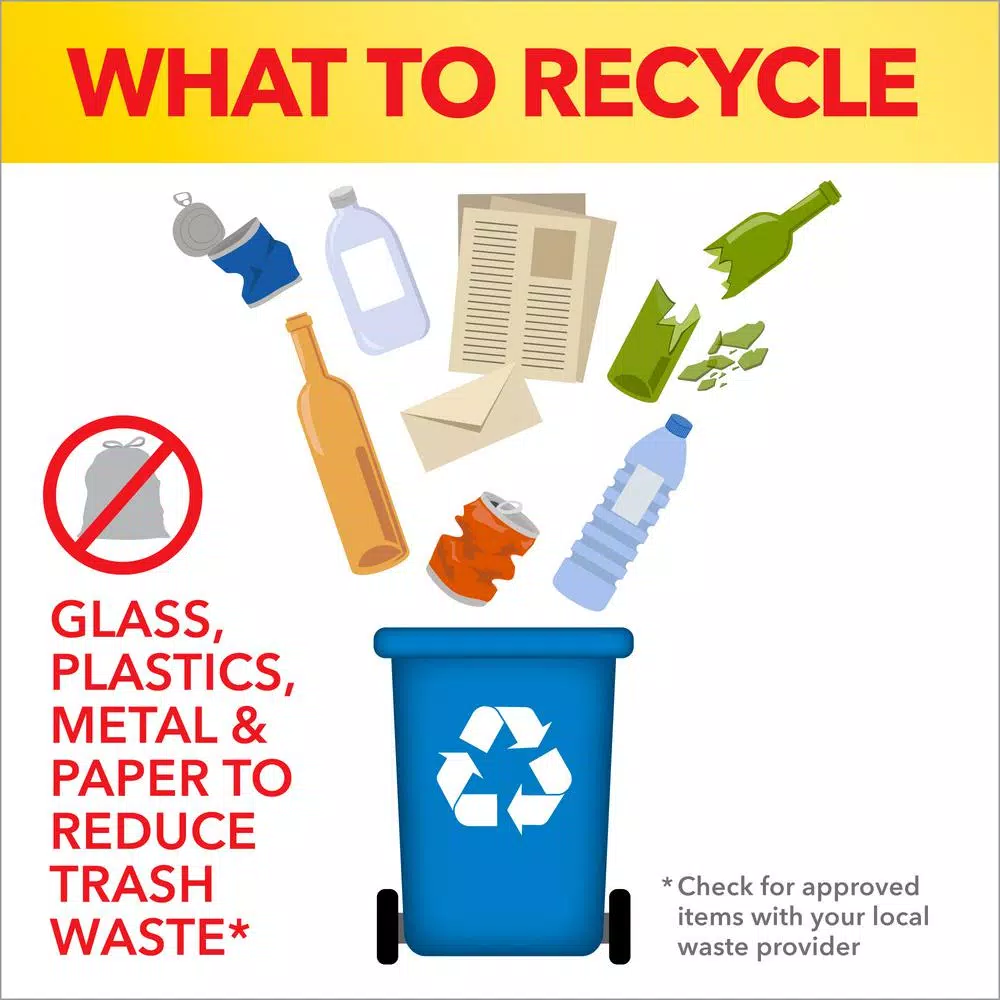 Glad 13 Gallon Tall Kitchen Clear Drawstring Recycling Bags, 45 Count