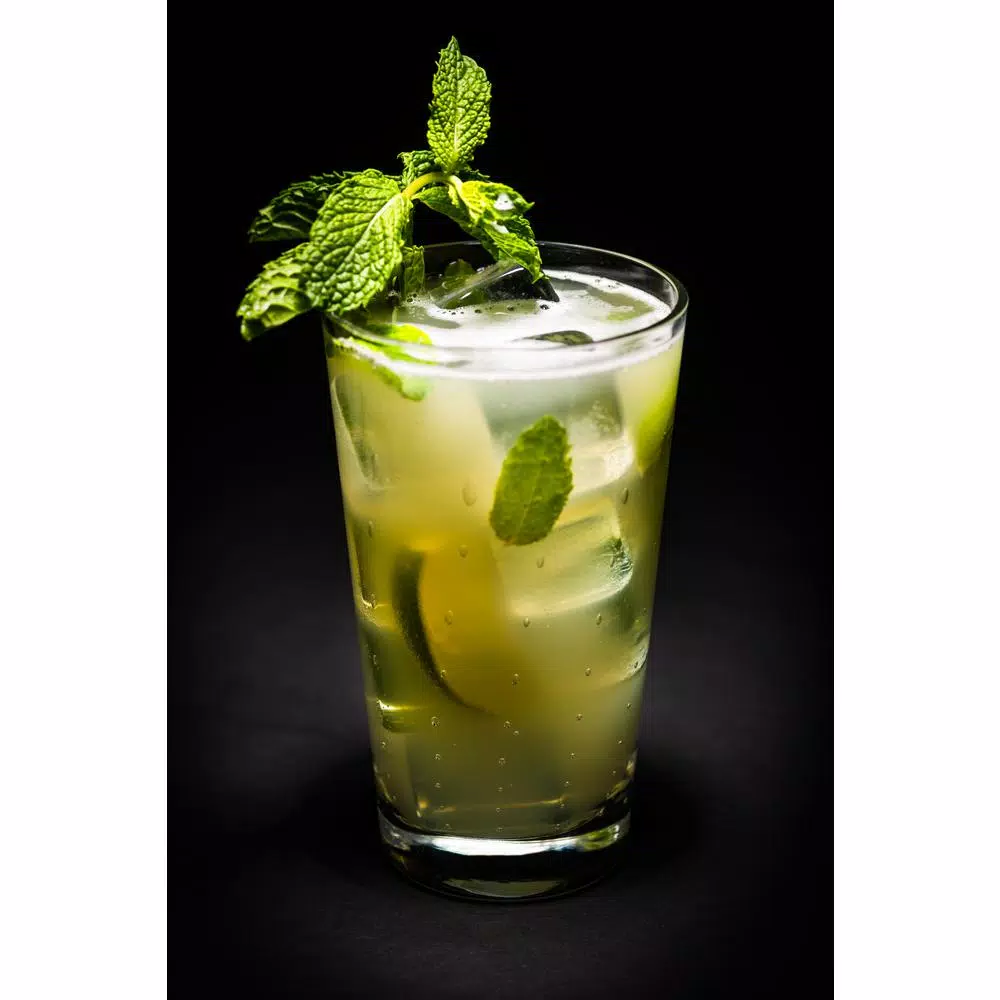 Abigails Rain Drop 12 oz. Clear Highball Glass Set of 4 - Handmade Mouth-Blown Bubble Glassware