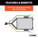 CURT 4-Way Flat Trailer Connector Kit with 20' Color-Coded Wires thumbnail 7