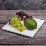 Creative Home 8 in. Natural White Marble Square Serving Board and Trivet thumbnail 3