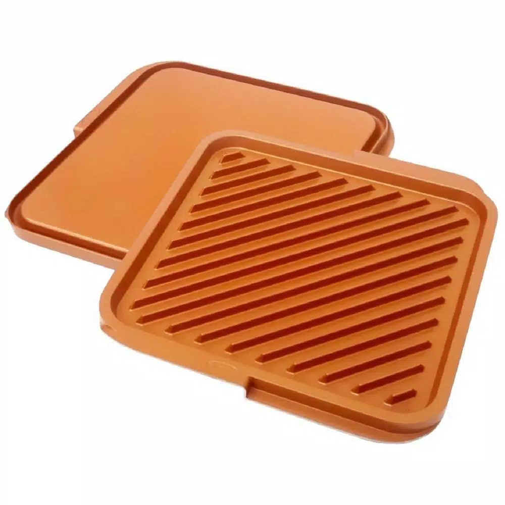 Gotham Steel 12 in. x 11 in. Aluminum Ti-Ceramic Non-Stick Reversible Double Grill and Griddle