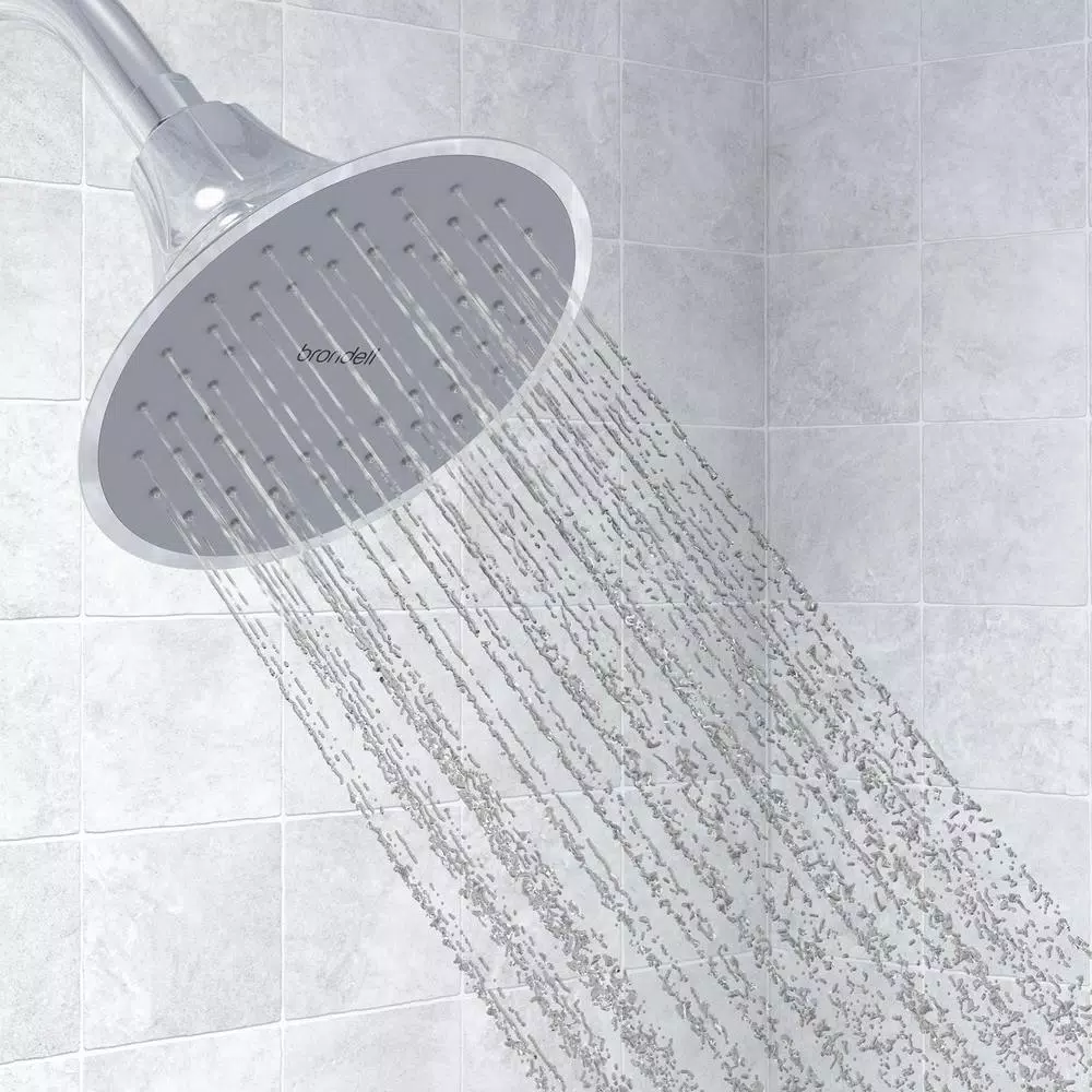 Brondell VivaSpring 6.5 in. Single Wall Mount Fixed Rain Shower Head with KDF Filtration, Chrome