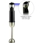 Ovente HS690 500W 6-Speed Immersion Blender, Black Stainless Steel Handheld Mixer thumbnail 3