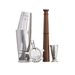 Fortessa CraftHouse by Fortessa 4-Piece Stainless Steel Cocktail Shaker Set with Black Walnut Muddler thumbnail 1