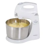 PREMIUM 5-Speed Hand Mixer with Stand and 4.5 Qt. Stainless Steel Bowl, White thumbnail 1